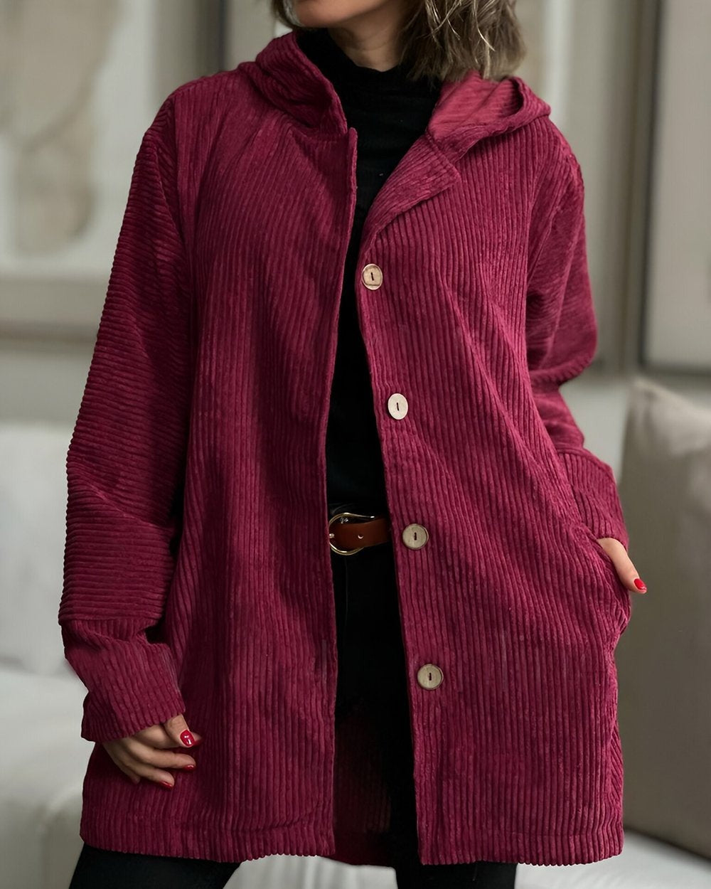 Cordia women's hooded corduroy jacket