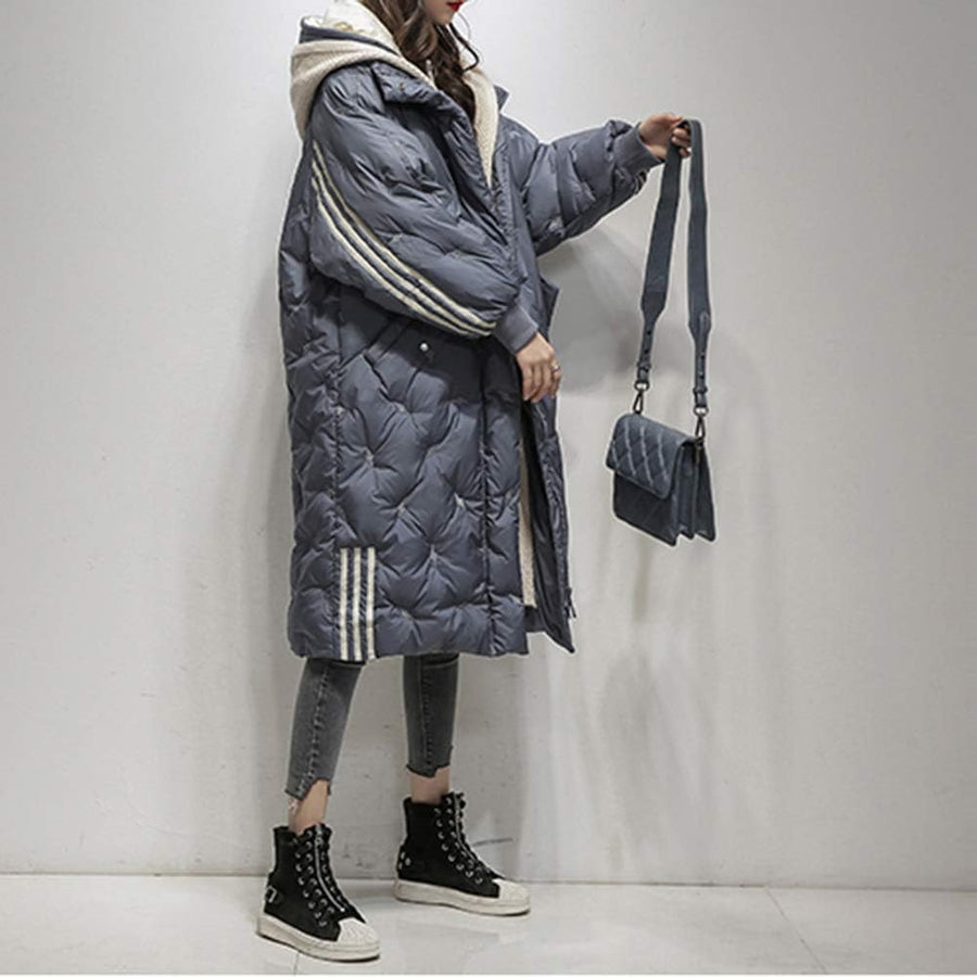 Ursula women's long quilted coat with hood