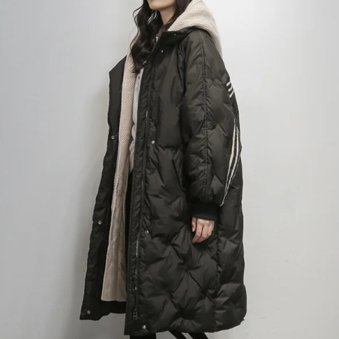 Ursula women's long quilted coat with hood