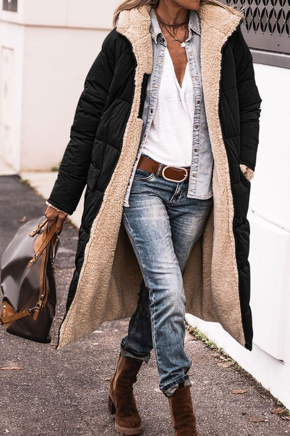 Hampton women's sherpa-lined coat