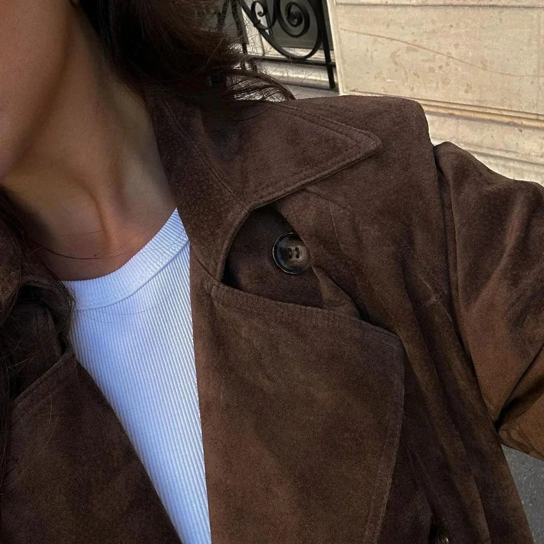 Isabelle women's suedine trench coat