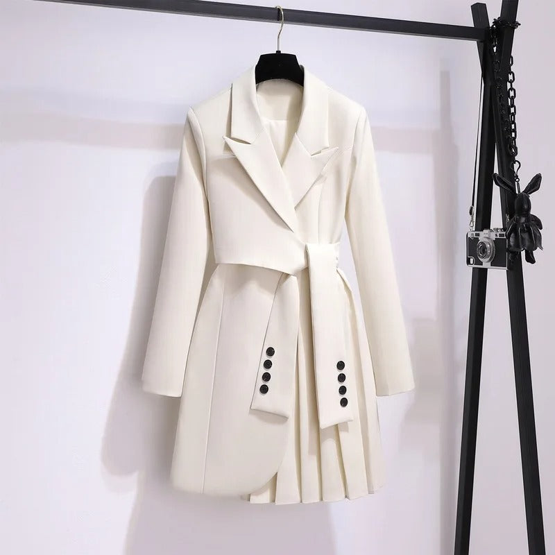 Louisa women's coat with pleated details