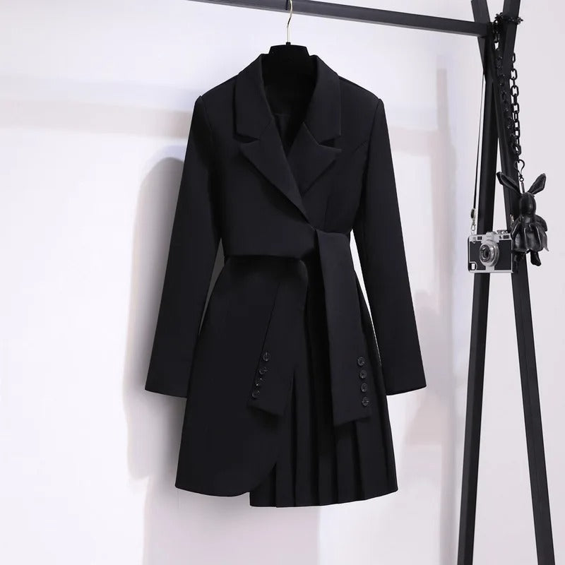 Louisa women's coat with pleated details