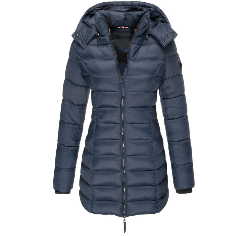 Elise women's long down jacket with hood