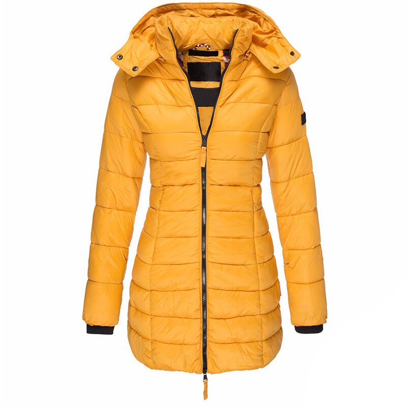 Elise women's long down jacket with hood
