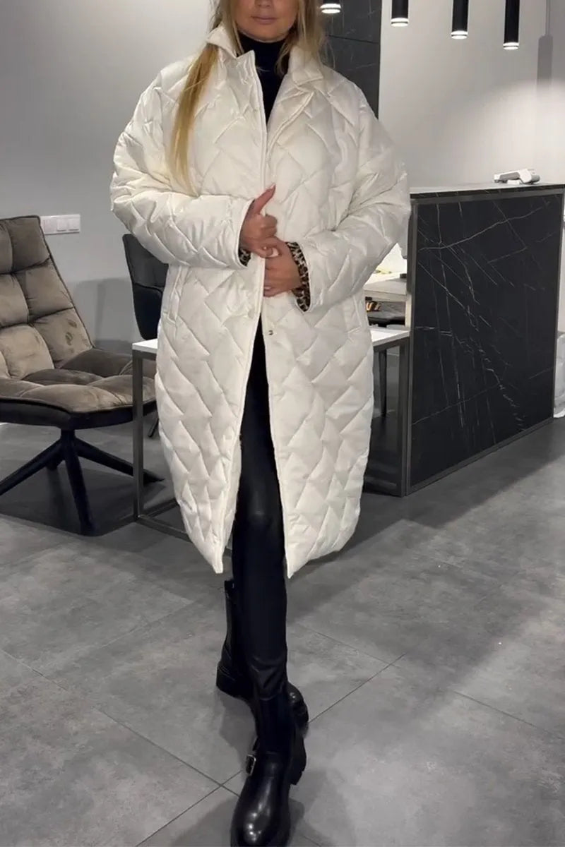 Kendall women's quilted winter coat with leopard lining