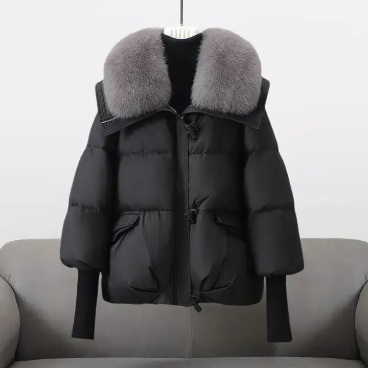 Hannah women's winter jacket with faux fur collar