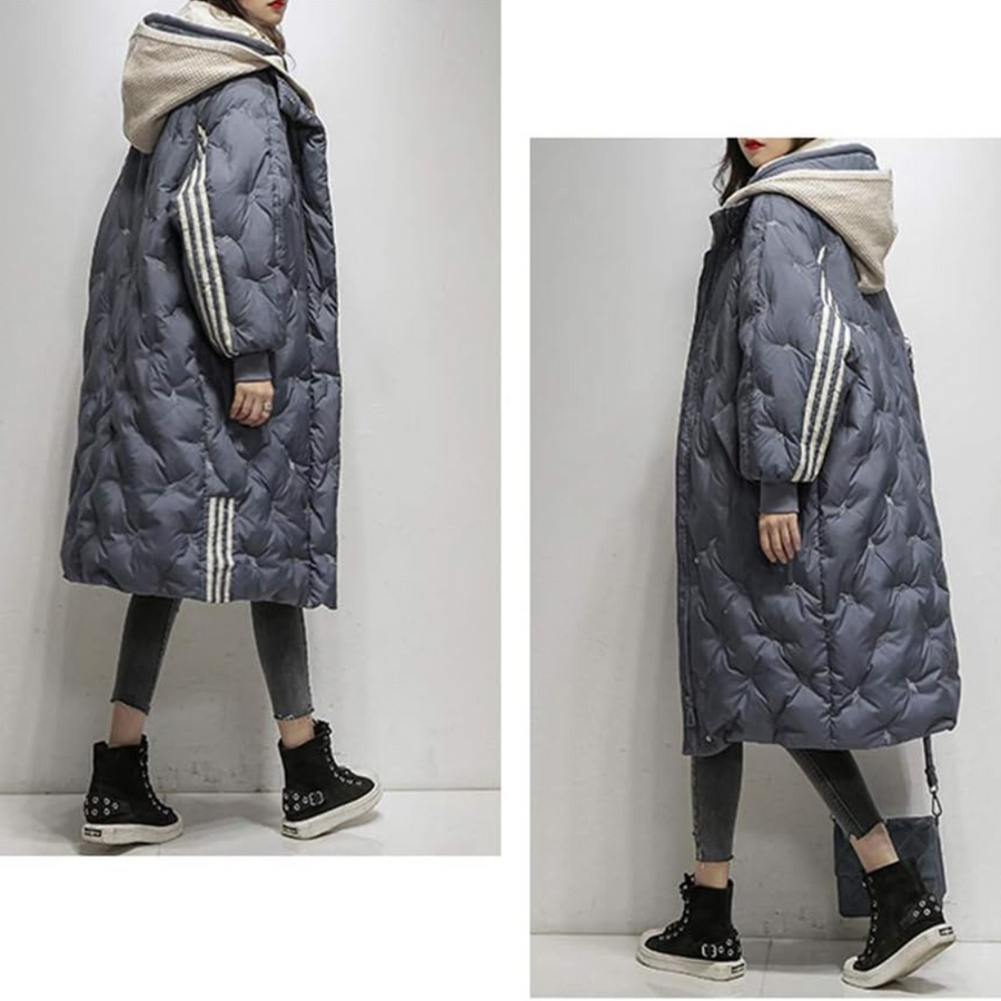 Ursula women's long quilted coat with hood
