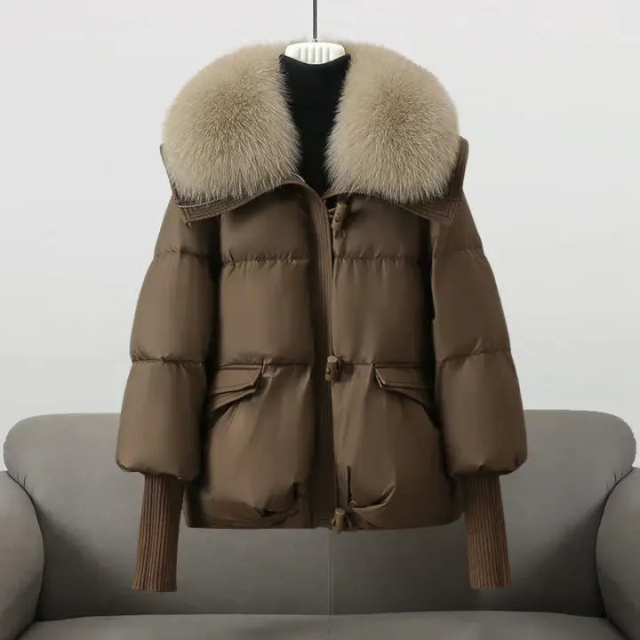 Hannah women's winter jacket with faux fur collar