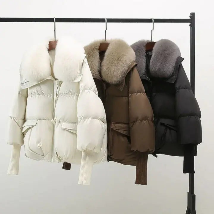 Hannah women's winter jacket with faux fur collar