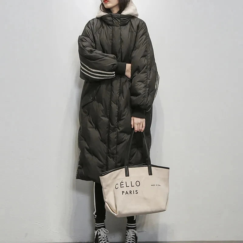 Ursula women's long quilted coat with hood