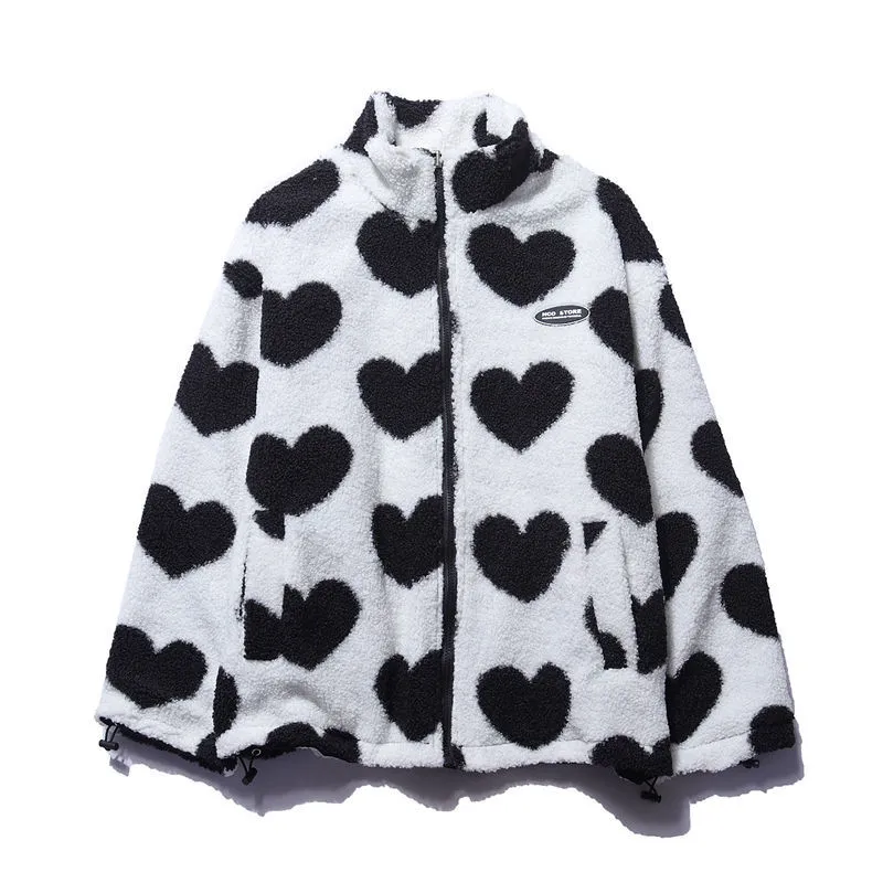 Women's double-sided heart coat