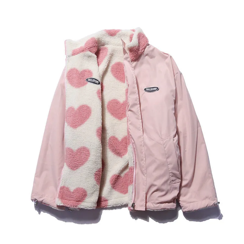 Women's double-sided heart coat