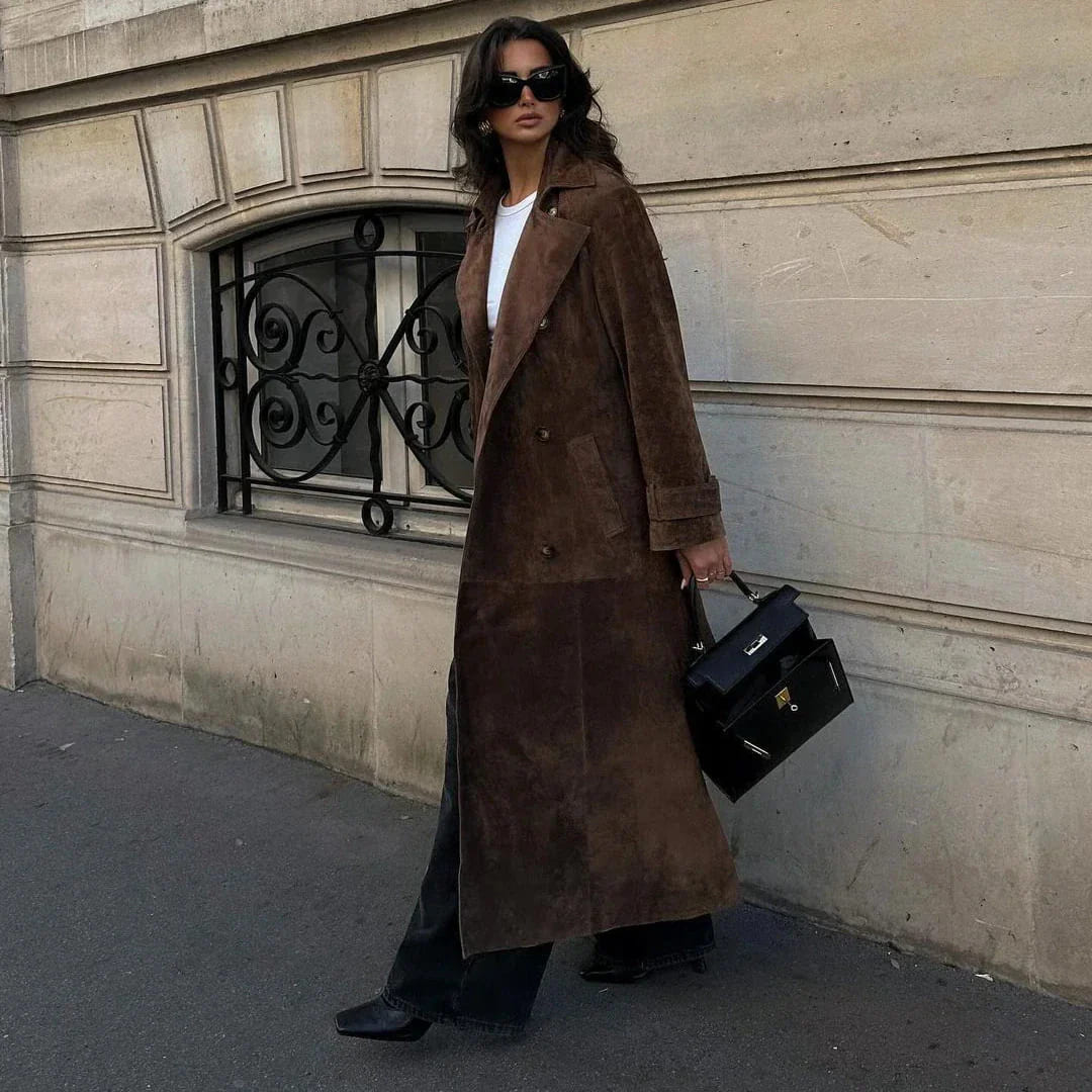 Isabelle women's suedine trench coat