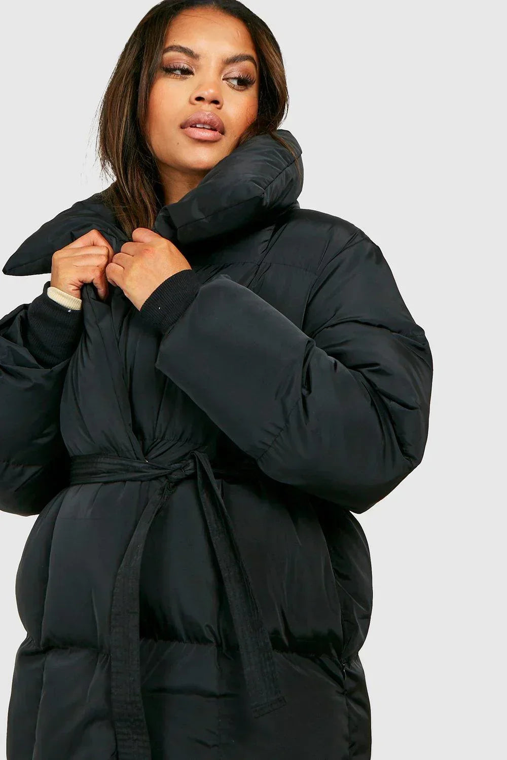 Mara women's belted quilted parka