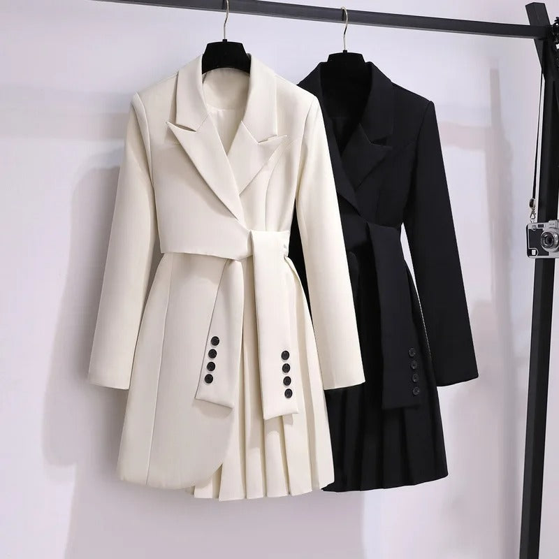 Louisa women's coat with pleated details