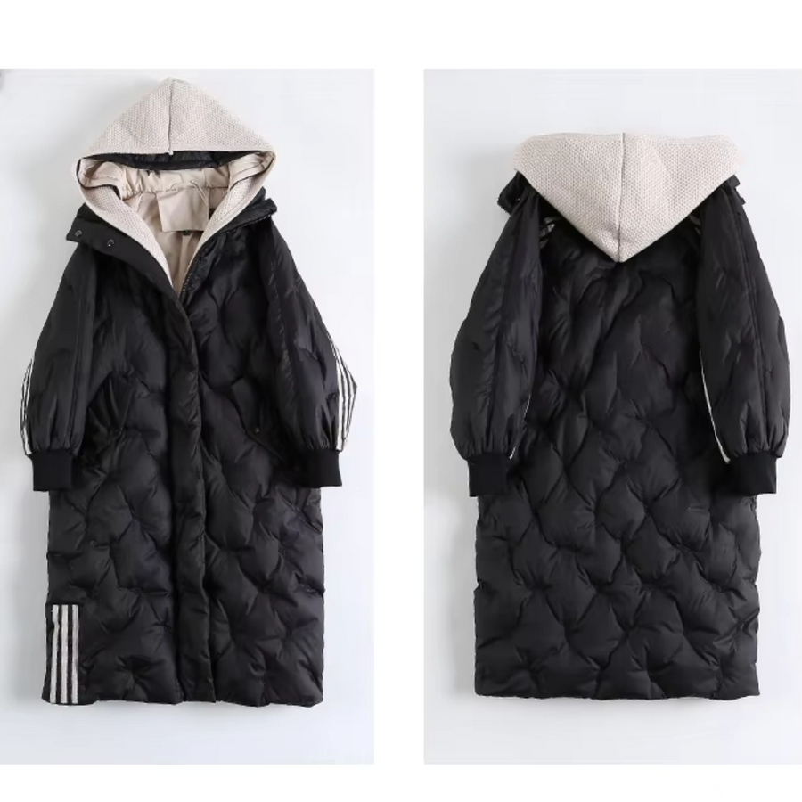 Ursula women's long quilted coat with hood