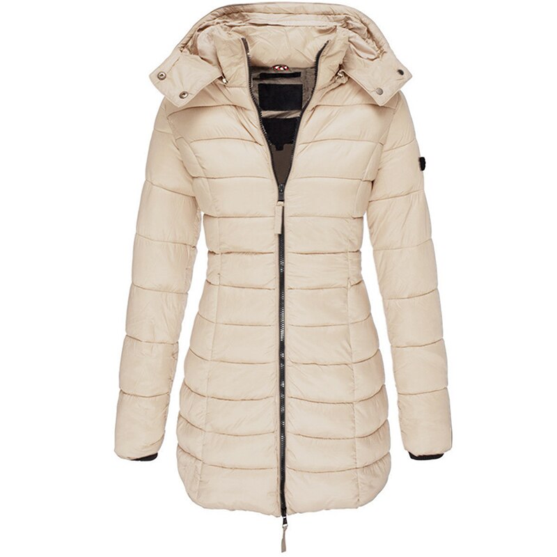 Elise women's long down jacket with hood