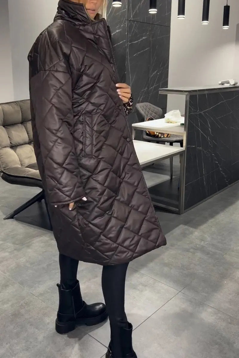 Kendall women's quilted winter coat with leopard lining